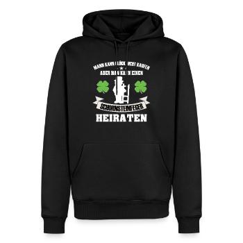 Schornsteinfeger Hochzeit Beruf Geschenkidee - Männer Premium Bio Hoodie - Schwarz - Vorne - Nico (187cm)