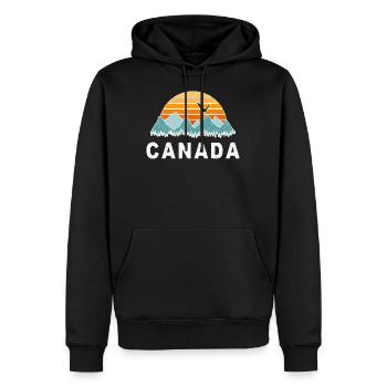 Canada vacances millésime nature et nature - Sweat à capuche Premium bio Homme - noir - Devant - Nico (187cm)