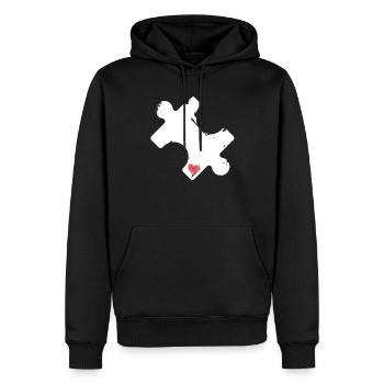 Conception de l'autisme pour les amateurs de pièces de puzzle - Sweat à capuche Premium bio Homme - noir - Devant - Nico (187cm)