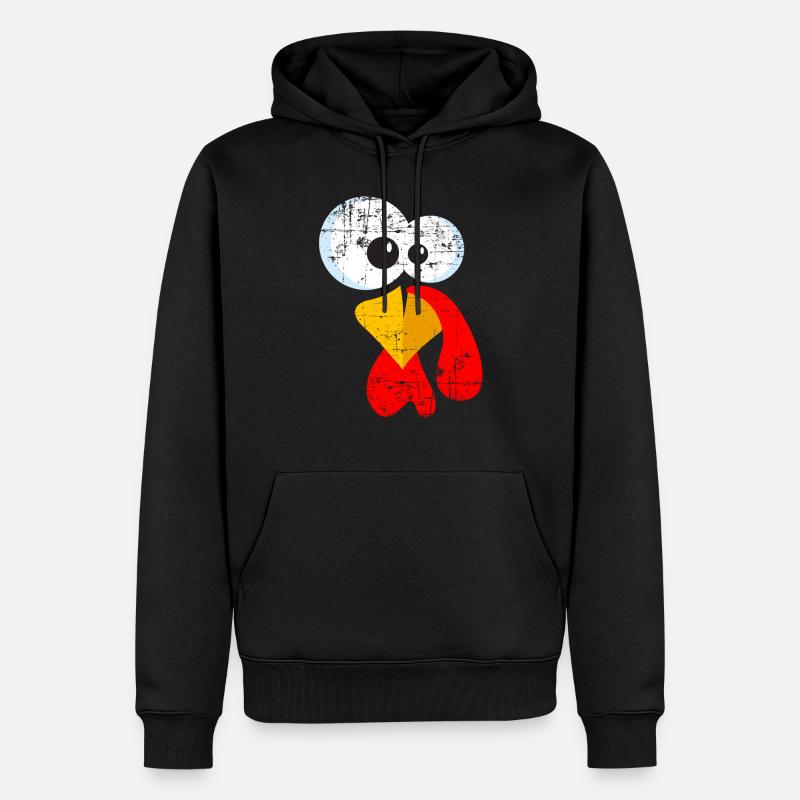 Distressed Truthahn Gesicht - Männer Premium Bio Hoodie - Schwarz