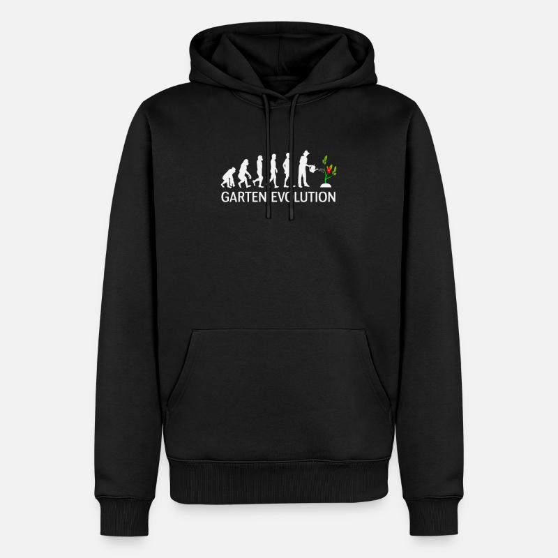 Garten Evolution - Männer Premium Bio Hoodie - Schwarz