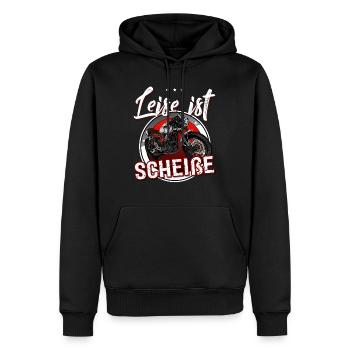 Leise Ist Scheisse - Männer Premium Bio Hoodie - Schwarz - Vorne - Nico (187cm)