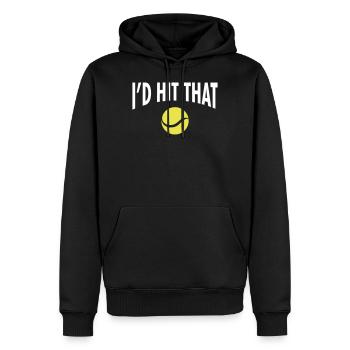 I'd Hit That Ball | Cool Tennis Quote Design - Männer Premium Bio Hoodie - Schwarz - Vorne - Nico (187cm)