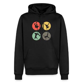 Retro Breakdance Bboying Geschenk I Breakdancing - Männer Premium Bio Hoodie - Schwarz - Vorne - Nico (187cm)