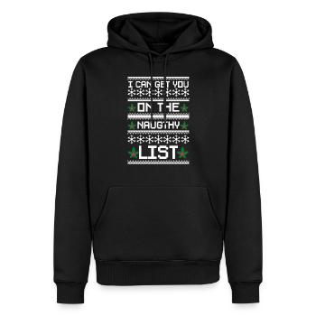 I Can Get You on the Naughty List - Men’s Premium Organic Hoodie - black - Front - Nico (187cm)
