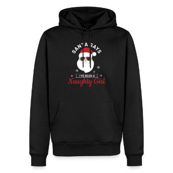 Santa Says I've Been a Naughty Girl - Men’s Premium Organic Hoodie - black - Front - Nico (187cm)
