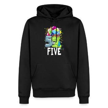 Cinquième anniversaire 5 Ans Garçon DinosaurE TRex Cadeau - Sweat à capuche Premium bio Homme - noir - Devant - Nico (187cm)