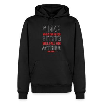 Afroamerikaner-inspirierter Entwurf für schwarze Geschichte - Männer Premium Bio Hoodie - Schwarz - Vorne - Nico (187cm)