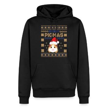 Chemise de cadeau de pull de Noël moche de joyeux Pigmas - Sweat à capuche Premium bio Homme - noir - Devant - Nico (187cm)