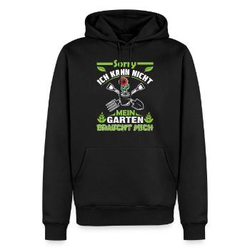 Sorry Ich Kann Nicht Mein Garten Braucht Mich - Männer Premium Bio Hoodie - Schwarz - Vorne - Nico (187cm)