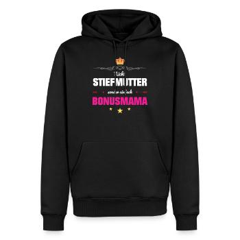 Stiefmama Bonus Mama Geschenk - Männer Premium Bio Hoodie - Schwarz - Vorne - Nico (187cm)