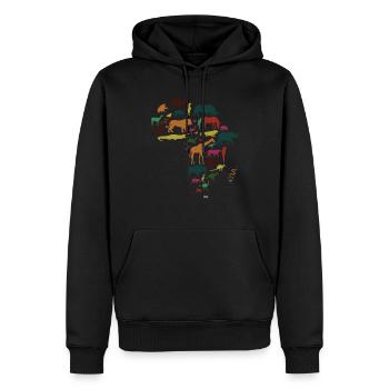 Design africain pour les amoureux des animaux africains - Sweat à capuche Premium bio Homme - noir - Devant - Nico (187cm)