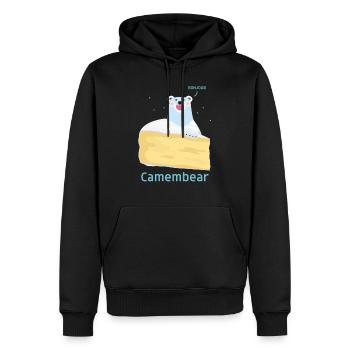 Camembear - Men’s Premium Organic Hoodie - black - Front - Nico (187cm)