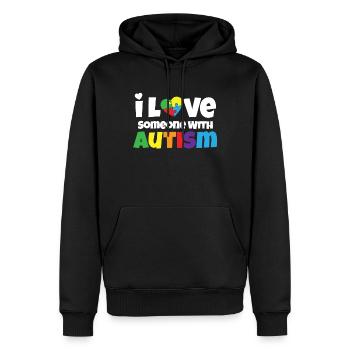 Autism Love Autism Gift - Men’s Premium Organic Hoodie - black - Front - Nico (187cm)