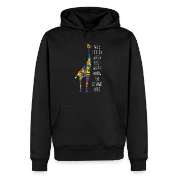 Autism Giraffe Autism Gift - Men’s Premium Organic Hoodie - black - Front - Nico (187cm)