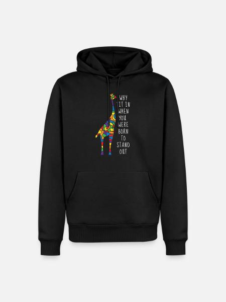 Autism Giraffe Autism Gift - Herre Premium økologisk hoodie - sort