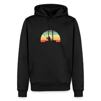 Retro Kayak Sport Gift I Canoë Kayak Kayakiste - Sweat à capuche Premium bio Homme - noir - Devant - Nico (187cm)