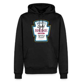 Étiquette alimentaire Christian Design - Sweat à capuche Premium bio Homme - noir - Devant - Nico (187cm)