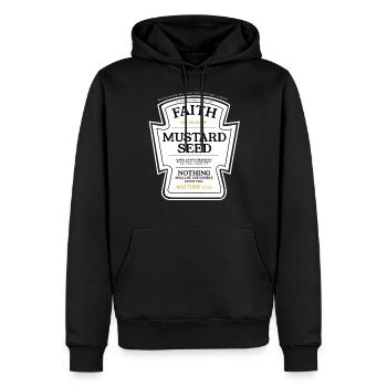 Condiment Label Christian Design - Sweat à capuche Premium bio Homme - noir - Devant - Nico (187cm)