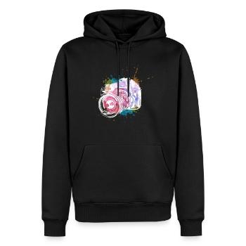 Fotograf Geschenk I Fotografie Kamera - Männer Premium Bio Hoodie - Schwarz - Vorne - Nico (187cm)