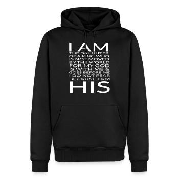 Daughter of God Christian Design - Men’s Premium Organic Hoodie - black - Front - Nico (187cm)