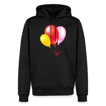 Luftballons - Männer Premium Bio Hoodie - Schwarz - Vorne - Nico (187cm)