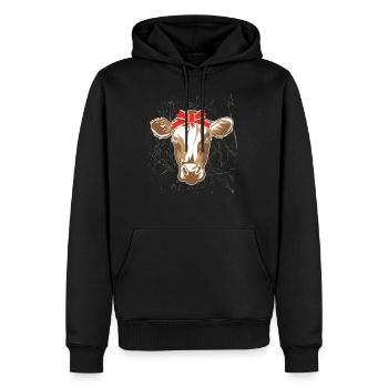 Bandana de vache - Sweat à capuche Premium bio Homme - noir - Devant - Nico (187cm)