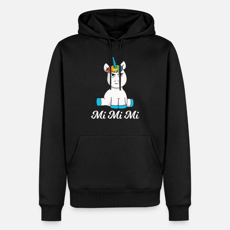 Licorne Mimimi - Sweat à capuche Premium bio Homme - noir