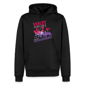 Voltigieren ist wie Zaubern I Voltigier Spruch - Männer Premium Bio Hoodie - Schwarz - Vorne - Nico (187cm)