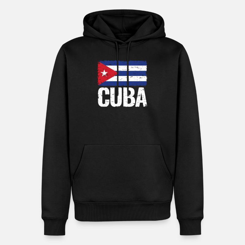 Cuba Drapeau en détresse Cubain Cubano - Sweat à capuche Premium bio Homme - noir