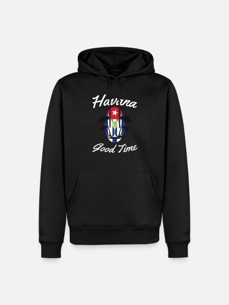 Cuba Havana Flag Cubansk Cubano - Herre Premium økologisk hoodie - sort