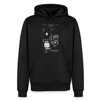 Vintage Patent Playing Cards Poker Blackjack - Men’s Premium Organic Hoodie - black - Front - Nico (187cm)