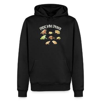 Frosch-Flüsterer, Tierfreund-Geschenk, lustiges Shirt, - Männer Premium Bio Hoodie - Schwarz - Vorne - Nico (187cm)