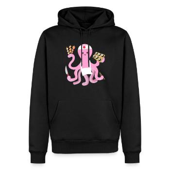 Kraken-Sushi-Chef, Kraken-Hemd, niedliche Krake - Männer Premium Bio Hoodie - Schwarz - Vorne - Nico (187cm)