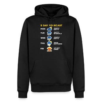 Prévisions météorologiques Drôle Nouvelles Cadeau de présentateur - Sweat à capuche Premium bio Homme - noir - Devant - Nico (187cm)