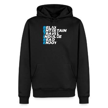 Retire Travel Retirement Vacation Anagram - Men’s Premium Organic Hoodie - black - Front - Nico (187cm)