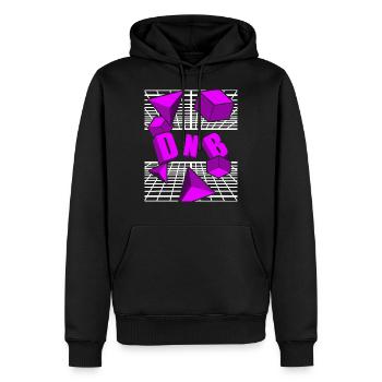 Drum and bass music 3D effect party dance DNB - Sweat à capuche Premium bio Homme - noir - Devant - Nico (187cm)