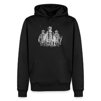Pompier pompier - Sweat à capuche Premium bio Homme - noir - Devant - Nico (187cm)