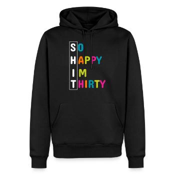 Tellement heureux que je suis trente chemise, anniversaire 30e anniversaire - Sweat à capuche Premium bio Homme - noir - Devant - Nico (187cm)