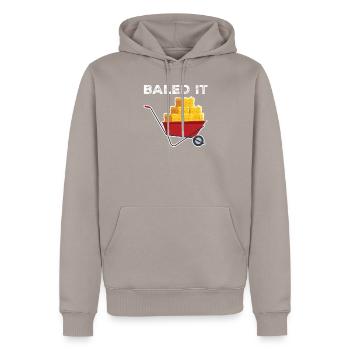 Baled It Farm Pun Hay Bale Witz - Männer Premium Bio Hoodie - Taupe - Vorne - Nico (187cm)