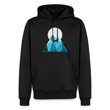 Montée - Sweat à capuche Premium bio Homme - noir - Devant - Nico (187cm)