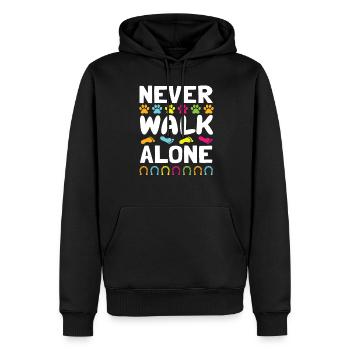 Never Walk Alone - Men’s Premium Organic Hoodie - black - Front - Nico (187cm)