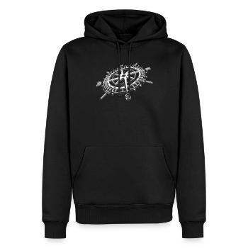 Compass Maritime South North Ship - Sweat à capuche Premium bio Homme - noir - Devant - Nico (187cm)