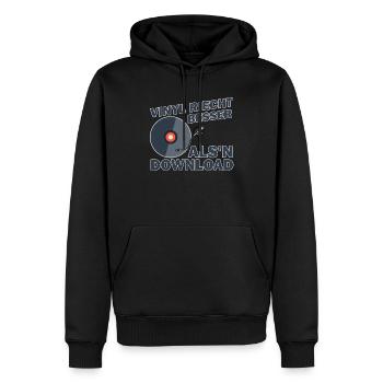 Vinyl Schallplatte Geschenk I Plattensammler - Männer Premium Bio Hoodie - Schwarz - Vorne - Nico (187cm)