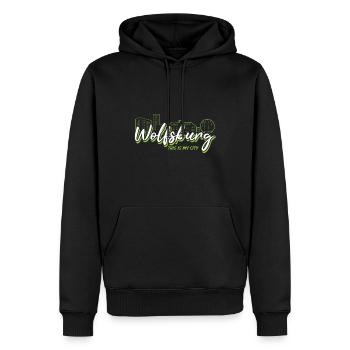 Wolfsburg - Ma ville - - Accueil - Sweat à capuche Premium bio Homme - noir - Devant - Nico (187cm)