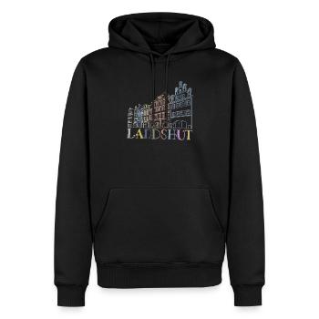 landshut - Ma ville - - Accueil - Sweat à capuche Premium bio Homme - noir - Devant - Nico (187cm)