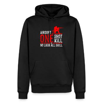 Airsoft Spieler Geschenk I Waffe Softair Team - Männer Premium Bio Hoodie - Schwarz - Vorne - Nico (187cm)