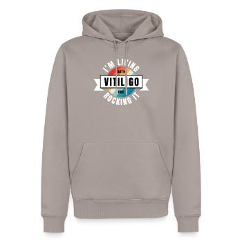 Vitiligo Awareness Vitiliog Skin Quote - Männer Premium Bio Hoodie - Taupe - Vorne - Nico (187cm)