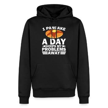 Pancakes pancake gift I breakfast pancake - Sweat à capuche Premium bio Homme - noir - Devant - Nico (187cm)