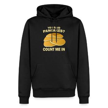 Pancakes pancake gift I breakfast pancake - Men’s Premium Organic Hoodie - black - Front - Nico (187cm)